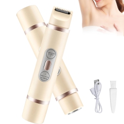 MYACUC Silky Glow 2 In 1 Body Shaver, Rechargeable Women Bikini Trimmer, Double Head Women Shaver for Travel And Home Use In Pink