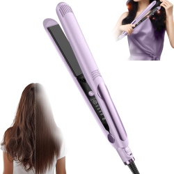 MYACUC 2 In 1 Mini Dual-Purpose Curling Iron Flat Hair Straightener, Portable Travel Curling Iron, Wet And Dry