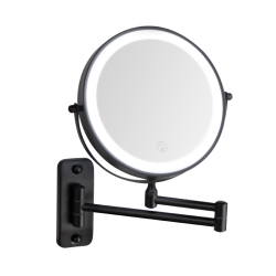 MYACUC 8 Inch Shower Mirror With Led Light, 360° Rotation Double-Sided 10X Magnification Wall-Mounted Foldable Makeup Mirror
