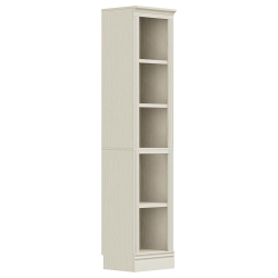 VAUXHILL & CO. Halston Narrow Bookcase, Adjustable Storage Shelving Unit, Cream