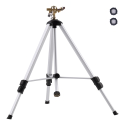 VEVOR 360 Degree Impact Sprinkler On Tripod Base, Heavy Duty Tripod Sprinklers \w Brass Head & 3/4" Connector, Large Area Coverage Irrigation