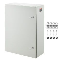 VEVOR 27.6 X 19.7 X 9.8 In Cold Rolled Steel Electrical Enclosure Box, Wall-Mounted Outdoor Electronic Equipment Enclosure \w Mounting Plate