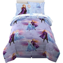 FROZEN 2 Bedding Sheet Set 4 PCs Multicolor Twin Bed In Bag Set for Kids – Reversible Comforter, Fitted Sheet, Flat Sheet, Pillowcase