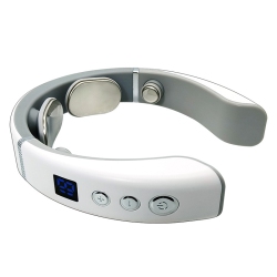 THE WAY Portable Cervical Massager, Neck Hot Compress Massager, Rechargeable Neck Protector, Cervical Massager, Practical Gift, White, Pulse +