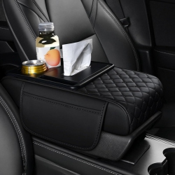 THE WAY 5 In 1 Center Console Cover Cloth Storage Bag Car Armrest Cover Pad \w Cup Holder Storage Bag Tissue Box Armrest Box Heightened Pad Car Water