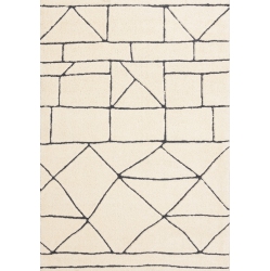 RUG BRANCH Geometric, Trellis Indoor Area Rug, Cream Cream, Contemporary Modern - Living Room, Bedroom, Dining Room, And Kitchen