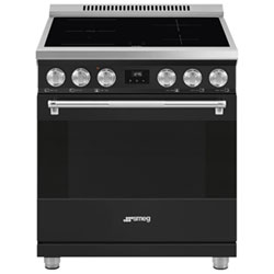 Smeg 30" 4.06 Cu. Ft. True Convection Slide-In Induction Range (SPR30UIMAN) - Matte Black