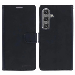 GOOSPERY Topsave Moon W/magnet Clip Leather Wallet Folio Flip Stand Case for Samsung Galaxy A36/a56 6.7", Black In Blue