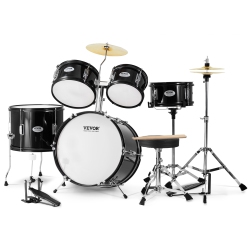 VEVOR 5-Piece Kids Drum Set, 16 In Beginner Full Drum Set \w Bass Toms Snare Floor Drum Adjustable Throne Cymbal Hi-Hat Pedal And Two Pairs Of