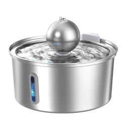 MYACUC Cat Water Fountain - 3.2L/108OZ Cat Fountain for Drinking - Large Capacity Stainless Steel Cat Water Fountain