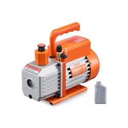 VEVOR 4 Cfm Vacuum Pump, Hvac Single Stage Rotary Vane Vacuum Pump, for R134A R22 R410A Systems, Auto Ac Vacuum Pump Kit \w Oil Bottle, For