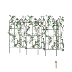 VEVOR 71 X 20 Ingarden Trellis for Climbing Plants, 6 Packs Rustproof Metal Garden Flower Trellis, Outdoor Climbing Rose Trellis Cucumbers Support