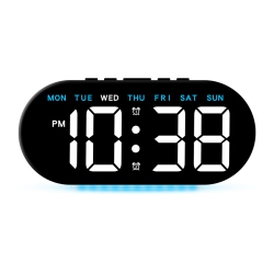 THE WAY Simple Large Screen Led Electronic Clock, Stylish Atmosphere Light Bedside Alarm Clock, \w 12/24 Hour Display, Week, Date, Temperature