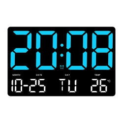 THE WAY Large Screen Clock, Simple Style Living Room Wall Clock, Hanging And Standing Clock, Multi-Function Alarm Clock, Living Room, Bedroom, Desk
