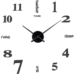 MYACUC Digital Wall Clock Diy Wall Clock Home Living Room Decoration Clock Wall Clock-Black