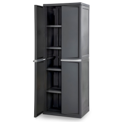 STERILITE Storage Cabinet, Garage, Pantry, & Kitchen Organizer, 4 Shelves In Gray