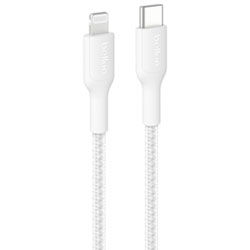 Belkin BoostCharge Pro 1m (3.3 ft.) Braided USB-C/Lightning Cable - White