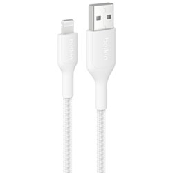 Belkin BoostCharge Pro 1m (3.3 ft.) Braided USB-A/Lightning Cable - White