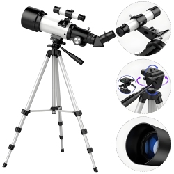 MYACUC Telescope, 70MM Telescope Refracting \w Phone Adapter for Adults, Astronomy Beginners, With Multilayer Broadband Coating, Adjustable Tripod And