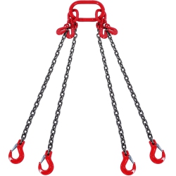 VEVOR 1/4 Inch X 5 Ft Chain Sling, Lifting Chains \w Hooks, G80 Engine Chain Hoist Lifts, 6600 Lbs/3 Ton Lifting Sling Chains for Engine Hoist