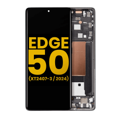 ESOURCE PARTS Replacement Oled Assembly With Frame Compatible for Motorola Moto Edge 50 (Xt2407-3 / 2024) (Refurbished) (Koala Gray)