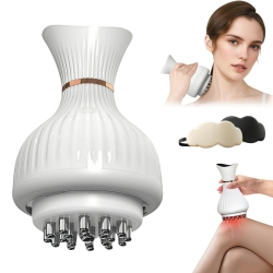 MYACUC Lymphatic Drainage Massager, 4 In 1 Microcurrent Handheld Massager, 19 Levels Of Heating Vibration, Suitable for Travel And Home Use