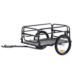 VEVOR 160 Lbs Load Bike Cargo Trailer, Heavy-Duty Bicycle Wagon Cart, Compact Storage & Quick Release \w Universal Hitch, 16" Wheels, Safe