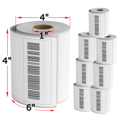 ALPHA LABEL [8 Rolls, 2000 Labels] - 4" X 6" Direct Thermal Labels, Commercial Grade, 1” Core, No Ribbon Required,