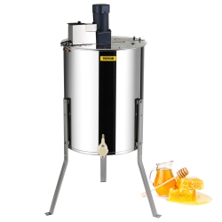 VEVOR Electric Honey Extractor, 4/8 Frames Honey Spinner Extractor, Stainless Steel, Honeycomb Drum Spinner \w Lid, Apiary Centrifuge Equipment \w