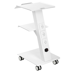 VEVOR 3-Layer Lab Trolley, Rolling Lab Cart \w Built-In Socket, Metal Mobile Trolley, Tray Rolling Clinic Cart \w Swivel Wheels, 220 Lbs Weight