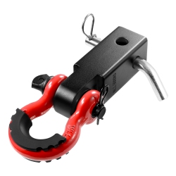 VEVOR Shackle Hitch Receiver, Fits 2" Receivers, 44100 Lbs Breaking Strength, D Ring Shackle \w Trailer Hitch Lock Pin, Heavy Duty Towing