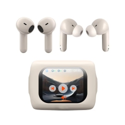 MYACUC Wireless Earphone Dual Earbuds Touch Screen Headset Anc+Enc Noise Cancelling Bluetooth Headphone（White)
