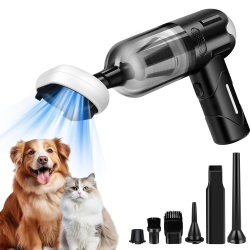 MYACUC Handheld Vacuum Cordless Rechargeable, Portable Car Vacuum Cleaner, Dog Vacuum Brush for Shedding Pet Hair, Car & Home Cleaning