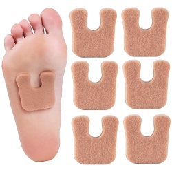 MYACUC 30PCs Horseshoe Foot Pads, 3 In 1 Felt Metatarsal Pads, Plantar Heel Pads for Pain Relief