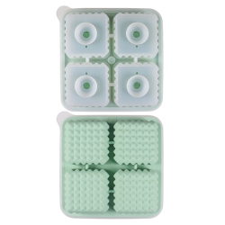 GREEN SCENIC [Food Grade Silicone] Square Mold Set - Leak-Proof Funnel Lid Design + Easy-To-Remove Special Ice Box, Suitable For