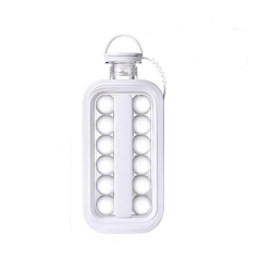 GREEN SCENIC 2-In-1 Ice Hockey Pitcher | Water Bottle Ice Tray | Silicone Ice Ball Mold | Household Push-Type Transparent Ice Maker | Portable Handle