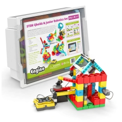ENGINO Stem Qboidz & Junior Robotics Set, Learn How to Code, Programming Experiments School And Homeschooling Robotic Kit, Guided Experiements &