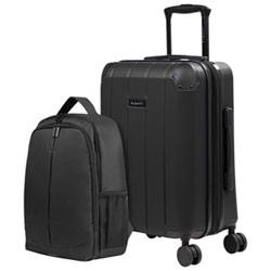 Bugatti New York 21.5" Hard Side Expandable Carry-On Luggage & Backpack - Navy - Only at Best Buy