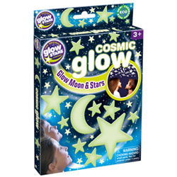 Brainstorm Cosmic Moon & Stars Ceiling Glow Stars - Glow - 20 Pieces