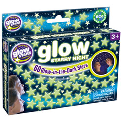 Brainstorm Starry Night Ceiling Glow Stars - Glow - 60 Pieces