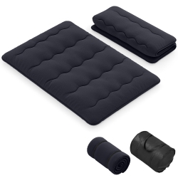 COSTWAY Twin/queen Futon Mattress Japanese Floor Sleeping Pad Washable Cover Carry Bag In Black