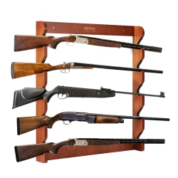 VEVOR 132 Lb Gun Rack, Wood Gun Rack Wall Mount, Gun Display Rack Holds 5 Rifles, Shotguns, Heavy Duty Wall Storage Display Rifle Rack \w Soft