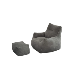 COMFY GOODS Giant Foam-Filled Couch Beanbag With Footrest - (Cover And Filler Included) In Grey