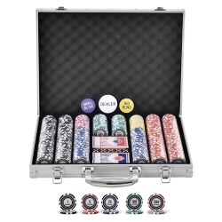 VEVOR 500-Piece Poker Chip Set, Complete Poker Playing Game Set \w Aluminum Carrying Case, 11.5 Gram Casino Chips, Cards, Buttons And Dices, for Texas