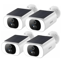 IEGEEK Solar Security Camera Wireless Outdoor, Always Powered, Spotlight, 2K Color Night Vision, Motion Detection, No Monthly Fee, 2-Way Talk, 4PCs