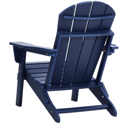 VEVOR Set Of 2 Adirondack Chair Plastic, All-Weather Portable Folding Fire Pit Chair, Outdoor Adirondack Patio Chair \w Cup Holder, \w Relaxing Arm