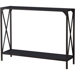 KARL HOME 2 Tier 43.3" Entryway Table Console Table In Black