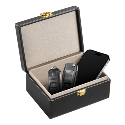 VEVOR 5.9 X 4.5 X 2.9" Faraday Box, Pu Leather Signal Blocking Holde, Keyless Fob Protector Shielding for Wifi, Rfid, Gps, Bluetooth & 5G