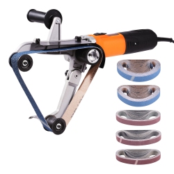 VEVOR 1000W Pipe Belt Polisher Sander \w 6 Variable Speeds 1100-3200Rpm, Professional Belt Sander Grinding Machine \w 100PCs Sanding Belts For