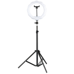 THE WAY 10-Inch Led Flower-Shaped Fill Light for Live Studio Photography Lighting Folding Tripod Bracket Mobile Phone Ring Light 10-Inch